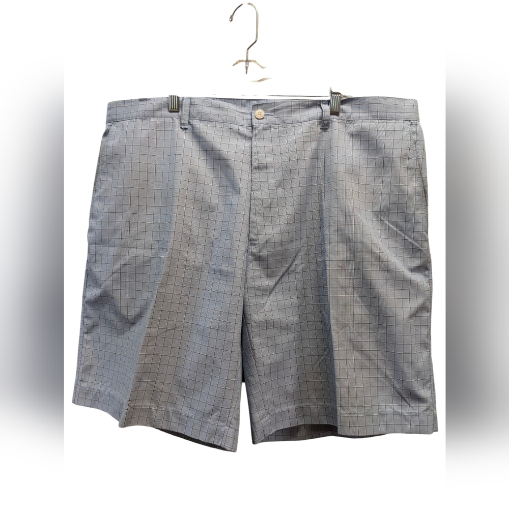 Alan Flusser Blue Plaid Flat Front Golf Shorts- Size 40